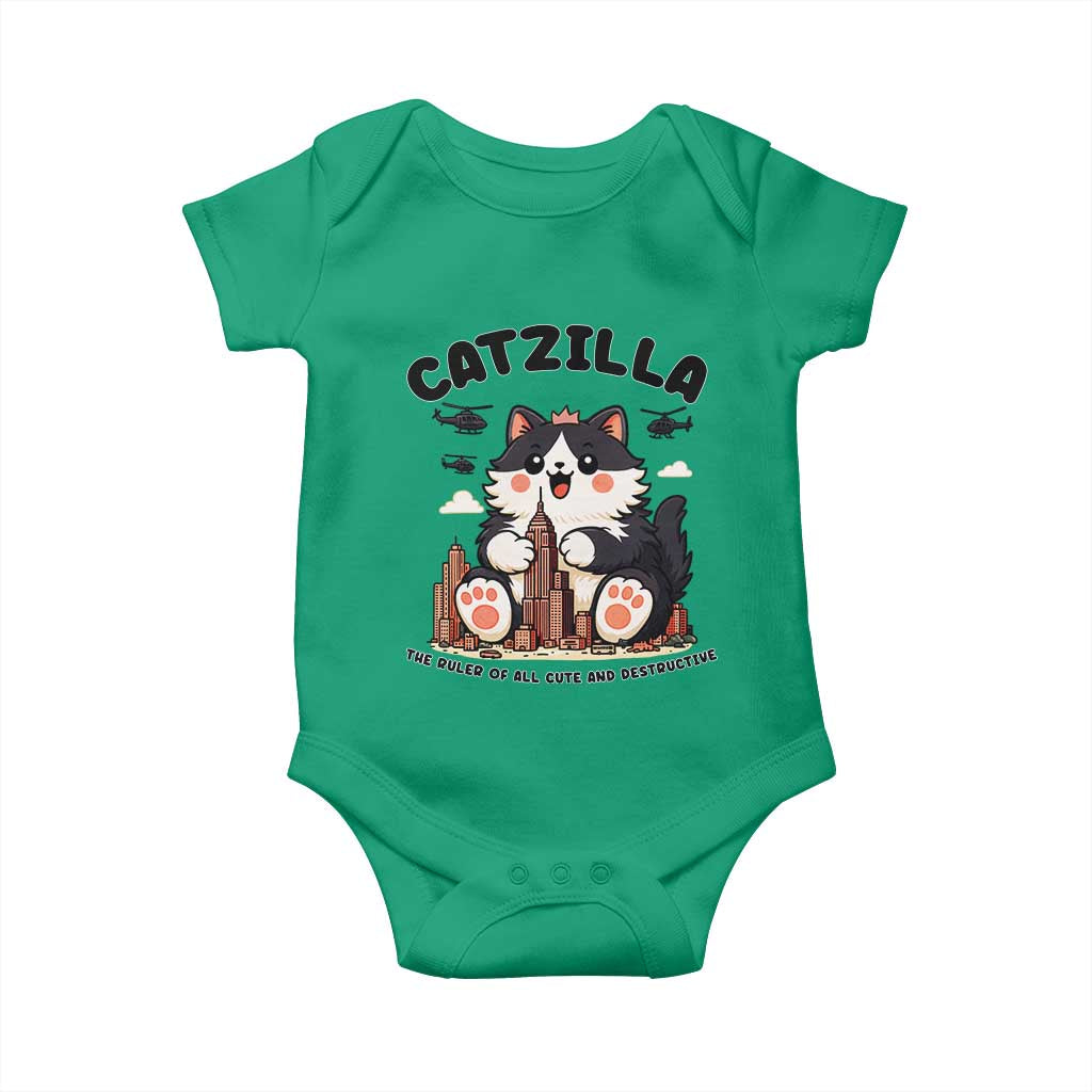 Cute Catzilla Baby Onesie The Ruler Of All Cute And Destructive Funny - Wonder Print Shop