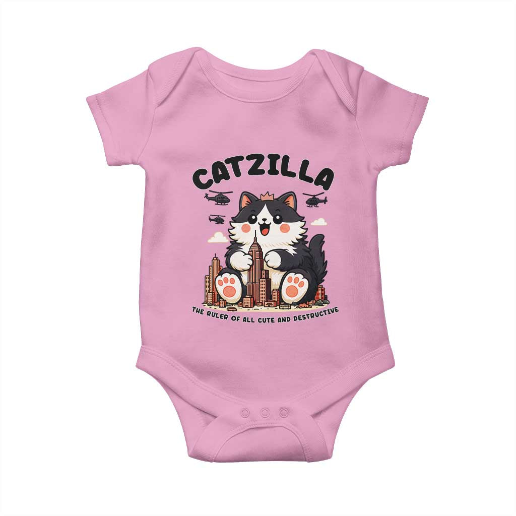 Cute Catzilla Baby Onesie The Ruler Of All Cute And Destructive Funny - Wonder Print Shop