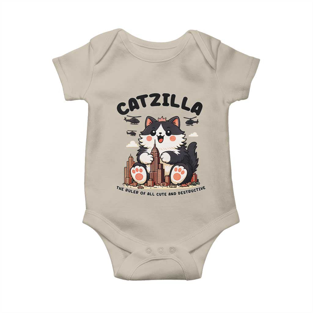 Cute Catzilla Baby Onesie The Ruler Of All Cute And Destructive Funny - Wonder Print Shop