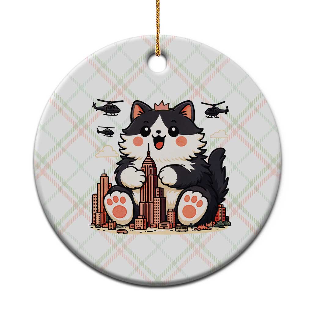 Cute Catzilla Ceramic Ornament The Ruler Of All Cute And Destructive Funny - Wonder Print Shop