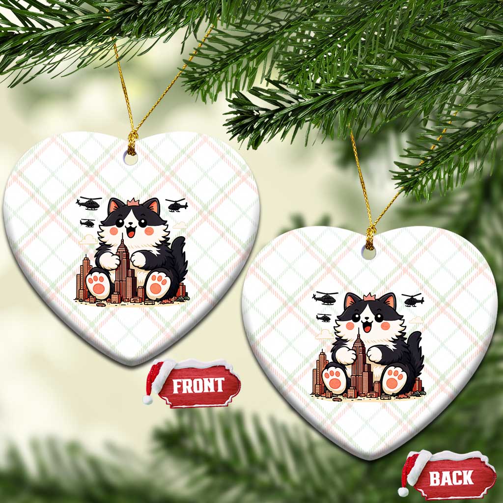 Cute Catzilla Ceramic Ornament The Ruler Of All Cute And Destructive Funny - Wonder Print Shop