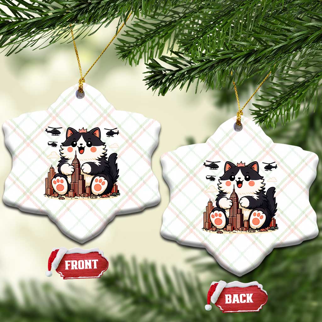 Cute Catzilla Ceramic Ornament The Ruler Of All Cute And Destructive Funny - Wonder Print Shop
