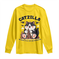 Cute Catzilla Long Sleeve Shirt The Ruler Of All Cute And Destructive Funny - Wonder Print Shop