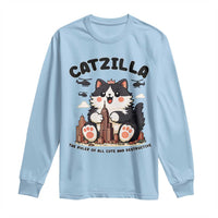 Cute Catzilla Long Sleeve Shirt The Ruler Of All Cute And Destructive Funny - Wonder Print Shop