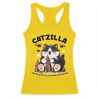 Cute Catzilla Racerback Tank Top The Ruler Of All Cute And Destructive Funny - Wonder Print Shop