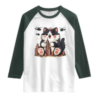 Cute Catzilla Raglan Shirt The Ruler Of All Cute And Destructive Funny - Wonder Print Shop