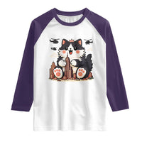 Cute Catzilla Raglan Shirt The Ruler Of All Cute And Destructive Funny - Wonder Print Shop
