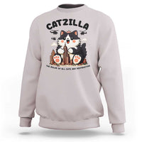 Cute Catzilla Sweatshirt The Ruler Of All Cute And Destructive Funny - Wonder Print Shop