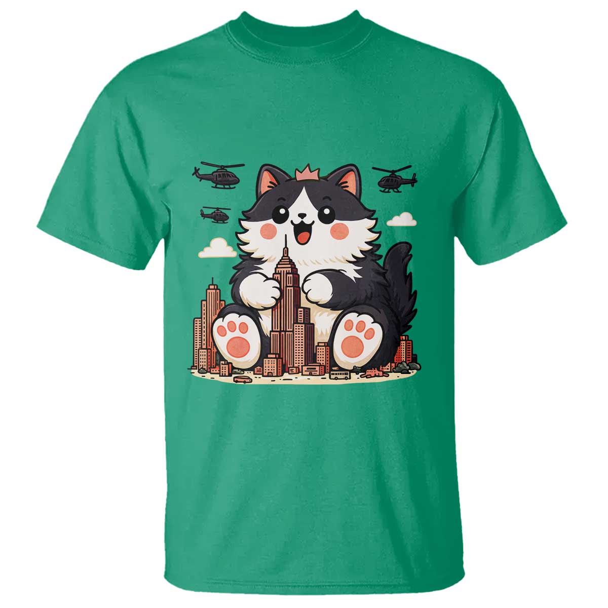 Cute Catzilla T Shirt The Ruler Of All Cute And Destructive Funny - Wonder Print Shop