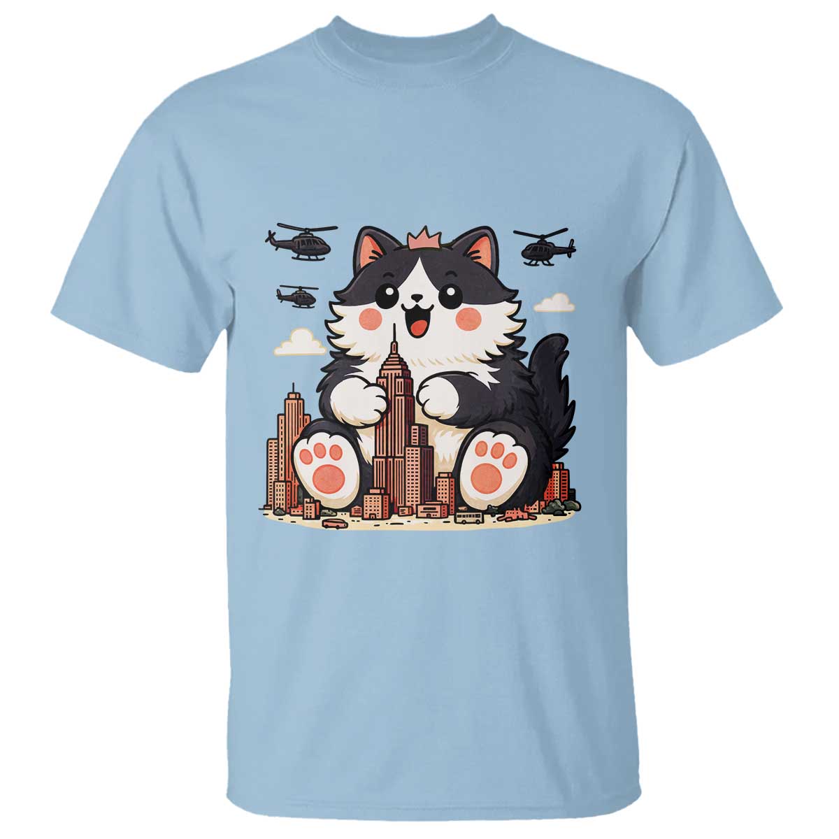 Cute Catzilla T Shirt The Ruler Of All Cute And Destructive Funny - Wonder Print Shop