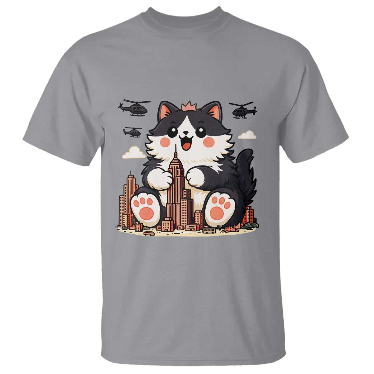 Cute Catzilla T Shirt The Ruler Of All Cute And Destructive Funny - Wonder Print Shop