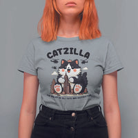 Cute Catzilla T Shirt For Women The Ruler Of All Cute And Destructive Funny - Wonder Print Shop