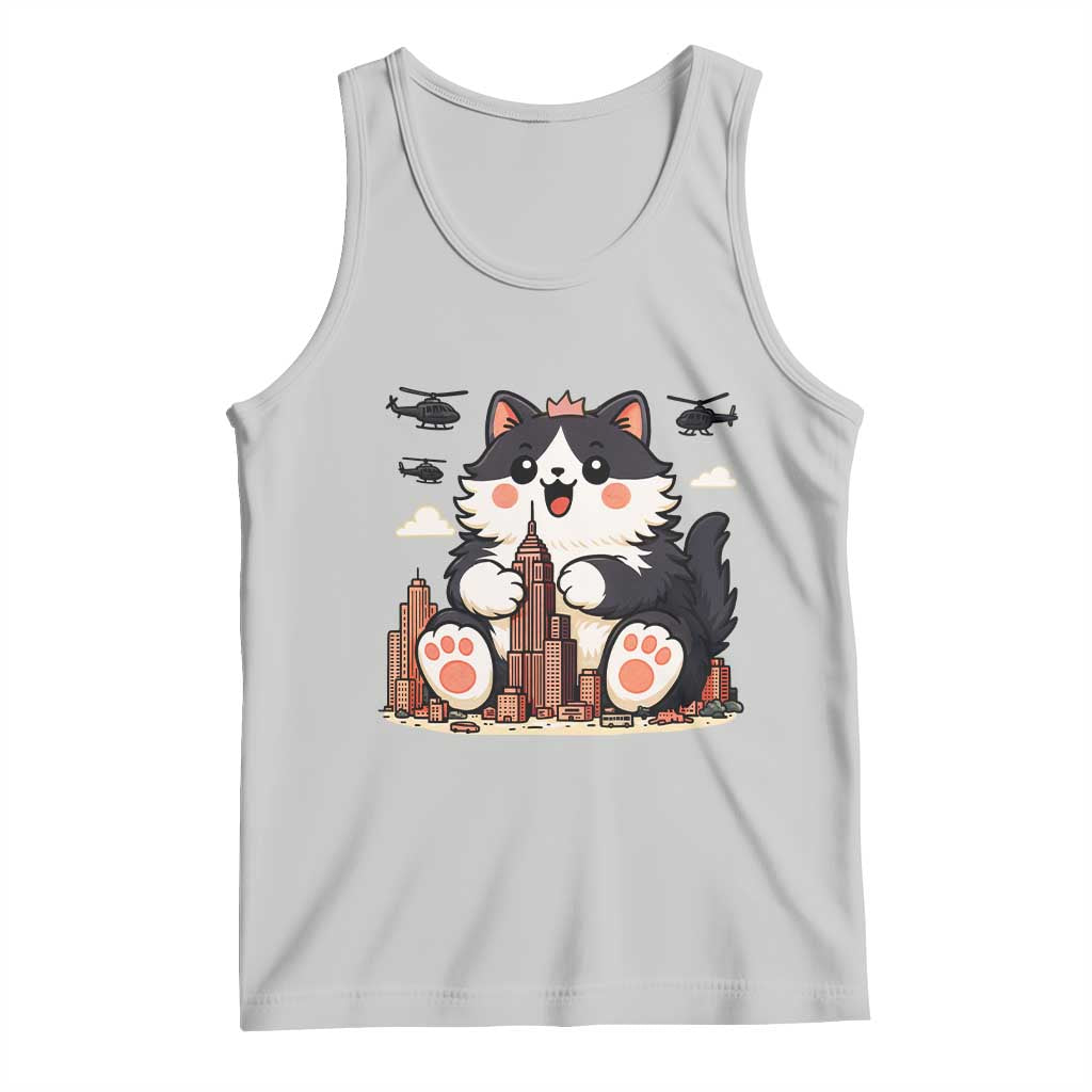 Cute Catzilla Tank Top The Ruler Of All Cute And Destructive Funny - Wonder Print Shop