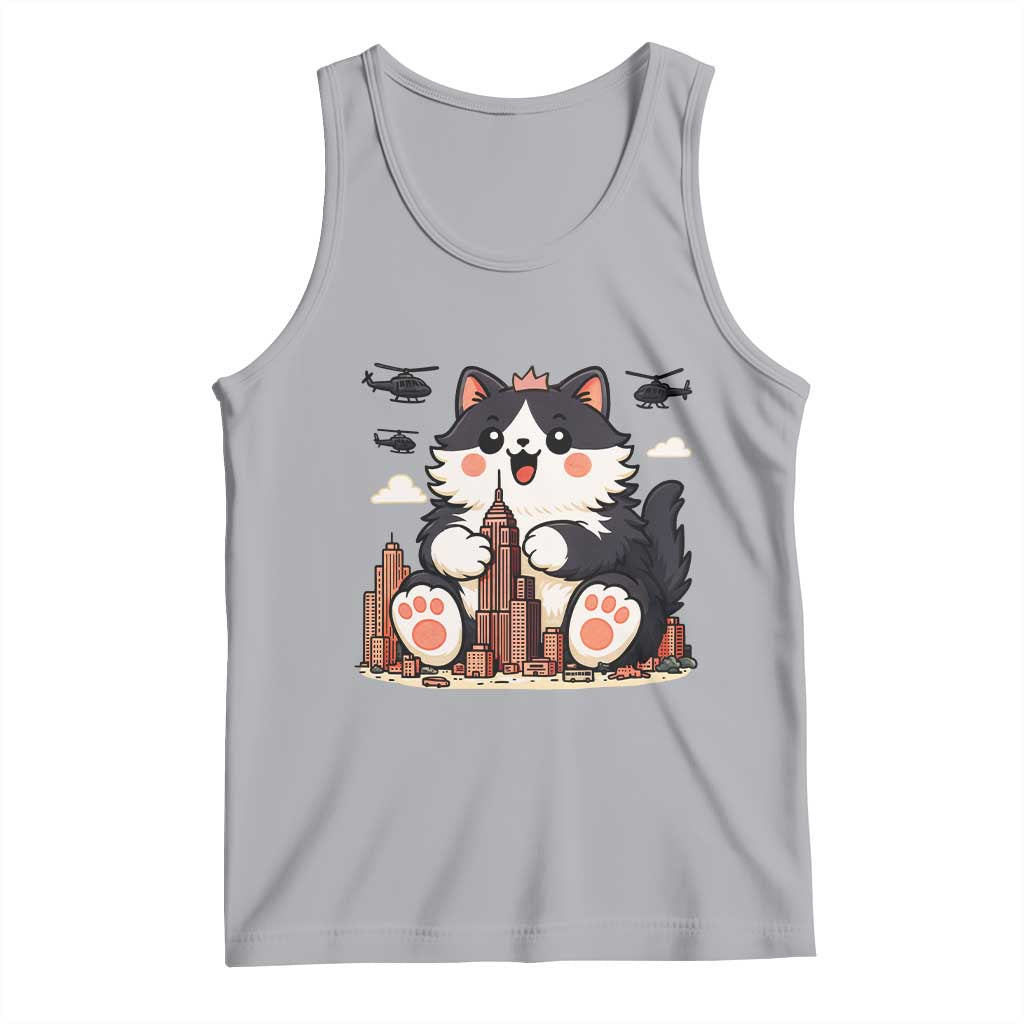 Cute Catzilla Tank Top The Ruler Of All Cute And Destructive Funny - Wonder Print Shop