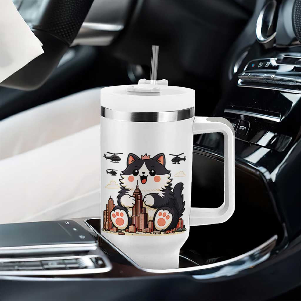 Cute Catzilla Tumbler With Handle The Ruler Of All Cute And Destructive Funny
