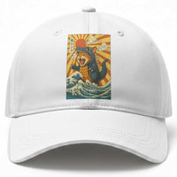 Kawaii Cat Monster Japanese Sun Wave Art Baseball Cap