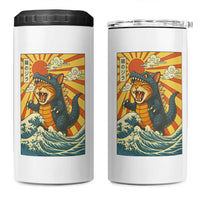 Catzilla 4 in 1 Can Cooler Tumbler Kawaii Cat Monster Japanese Sun Wave Art