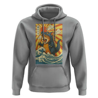 Catzilla Hoodie Kawaii Cat Monster Japanese Sun Wave Art - Wonder Print Shop