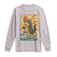 Catzilla Long Sleeve Shirt Kawaii Cat Monster Japanese Sun Wave Art - Wonder Print Shop