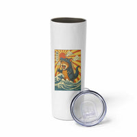 Catzilla Skinny Tumbler Kawaii Cat Monster Japanese Sun Wave Art