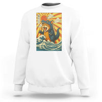 Catzilla Sweatshirt Kawaii Cat Monster Japanese Sun Wave Art - Wonder Print Shop