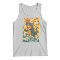 Catzilla Tank Top Kawaii Cat Monster Japanese Sun Wave Art - Wonder Print Shop