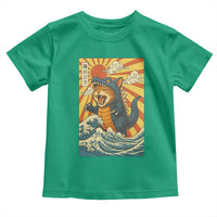 Catzilla Toddler T Shirt Kawaii Cat Monster Japanese Sun Wave Art - Wonder Print Shop