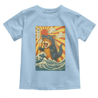 Catzilla Toddler T Shirt Kawaii Cat Monster Japanese Sun Wave Art - Wonder Print Shop