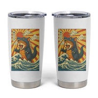 Catzilla Tumbler Cup Kawaii Cat Monster Japanese Sun Wave Art