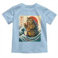 Catzilla Toddler T Shirt Cute Cat Eating Ramen Japanese Sun Wave Art - Wonder Print Shop