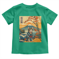 Japanese Ukiyo E Cat Kimono Toddler T Shirt Mount Fuji Cherry Blossom Vintage Gift