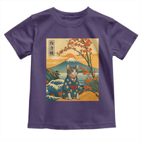 Japanese Ukiyo E Cat Kimono Toddler T Shirt Mount Fuji Cherry Blossom Vintage Gift