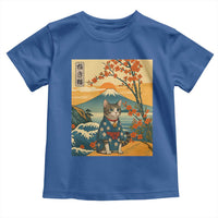 Japanese Ukiyo E Cat Kimono Toddler T Shirt Mount Fuji Cherry Blossom Vintage Gift
