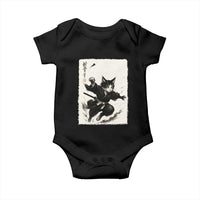 Samurai Cat Baby Onesie Japanese Sumie Cat Warrior Art - Wonder Print Shop