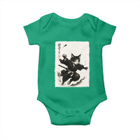 Samurai Cat Baby Onesie Japanese Sumie Cat Warrior Art - Wonder Print Shop