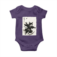 Samurai Cat Baby Onesie Japanese Sumie Cat Warrior Art - Wonder Print Shop