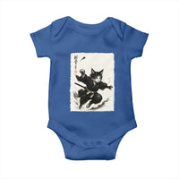 Samurai Cat Baby Onesie Japanese Sumie Cat Warrior Art - Wonder Print Shop