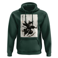 Samurai Cat Hoodie Japanese Sumie Cat Warrior Art - Wonder Print Shop