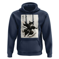 Samurai Cat Hoodie Japanese Sumie Cat Warrior Art - Wonder Print Shop