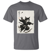 Samurai Cat T Shirt Japanese Sumie Cat Warrior Art - Wonder Print Shop