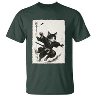 Samurai Cat T Shirt Japanese Sumie Cat Warrior Art - Wonder Print Shop
