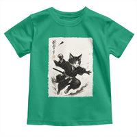 Samurai Cat Toddler T Shirt Japanese Sumie Cat Warrior Art - Wonder Print Shop
