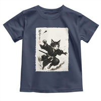 Samurai Cat Toddler T Shirt Japanese Sumie Cat Warrior Art - Wonder Print Shop