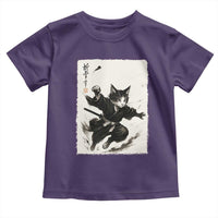 Samurai Cat Toddler T Shirt Japanese Sumie Cat Warrior Art - Wonder Print Shop