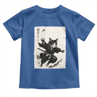 Samurai Cat Toddler T Shirt Japanese Sumie Cat Warrior Art - Wonder Print Shop
