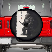 Samurai Bigfoot Spare Tire Cover Japanese Vintage Graphic Sumie Warrior Art - Wonder Print Shop