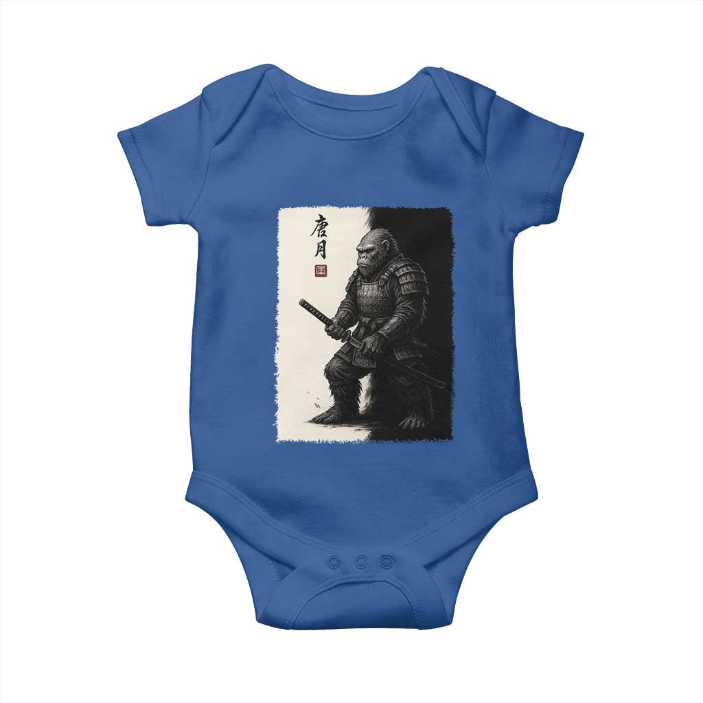 Samurai Bigfoot Baby Onesie Japanese Vintage Graphic Sumie Warrior Art - Wonder Print Shop