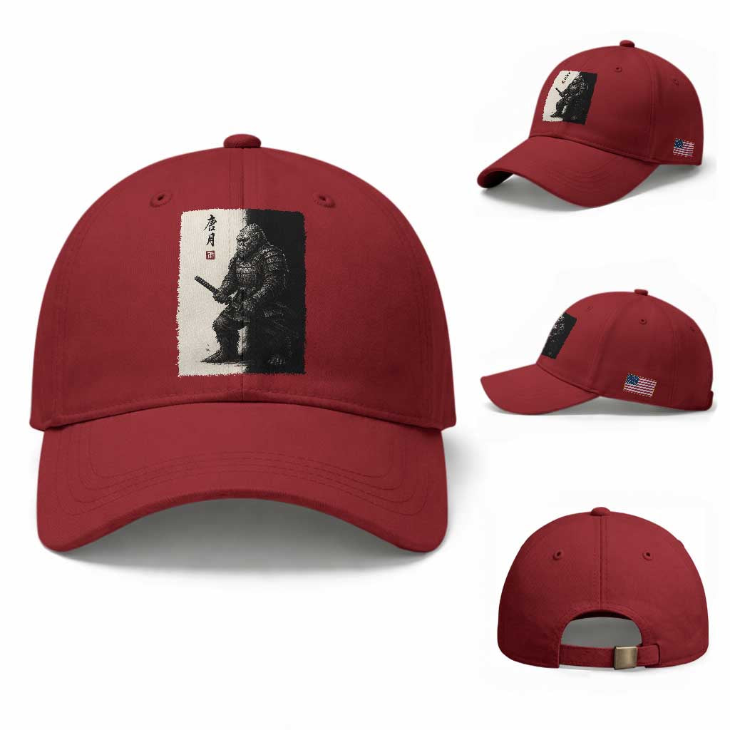 Samurai Bigfoot Baseball Cap Japanese Vintage Graphic Sumie Warrior Art