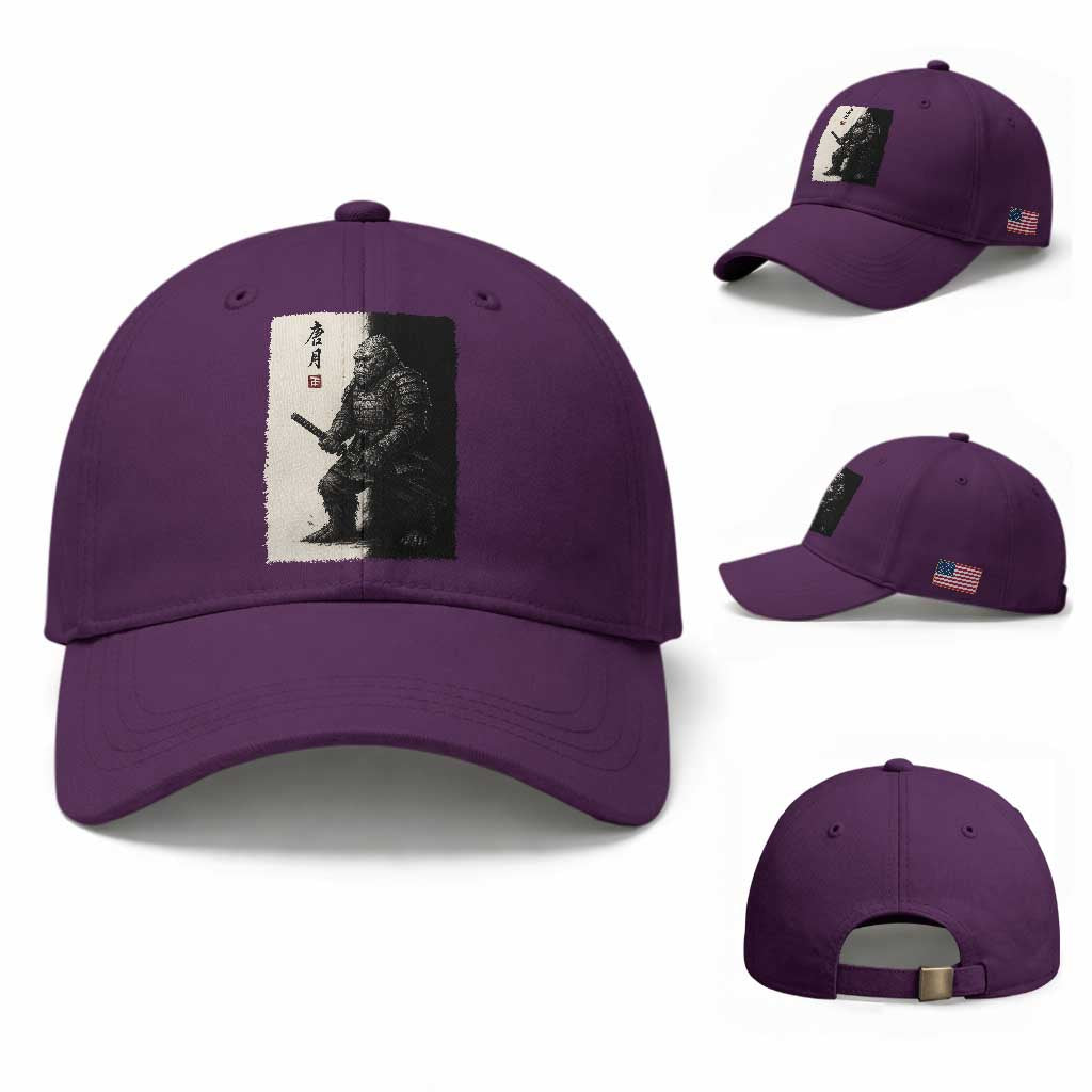 Samurai Bigfoot Baseball Cap Japanese Vintage Graphic Sumie Warrior Art