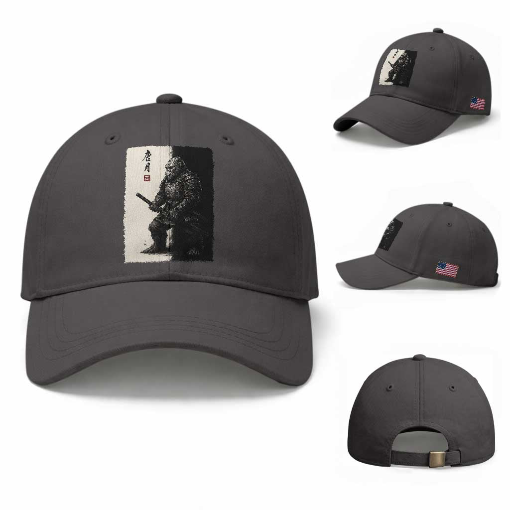 Samurai Bigfoot Baseball Cap Japanese Vintage Graphic Sumie Warrior Art